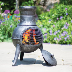La Hacienda Squat Pewter Effect Steel Chimenea - Products