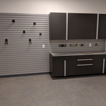 Slate Garage Cabinets with Extruded Steel Handles