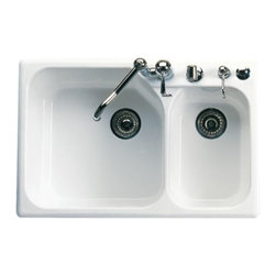 Rohl Allia Collection Four Hole Fireclay Kitchen Sink - 6327 - Kitchen Sinks