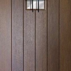 Speakeasy Pre-hung Entry Single Door 96 80 Wood MahoganyPlank Arch Top - Front Doors
