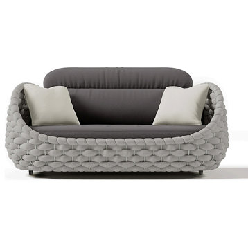 Tatta 3 Seater Modern Woven Textilene Rope Outdoor Sofa with Removable Cushion