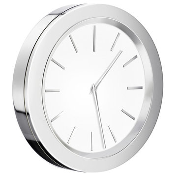 Time Clock Chrome/White