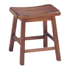 Acme Furniture - ACME Furniture Gaucho 18" Saddle Bar Stools, Walnut, Set of 2 - Bar Stools and Counter Stools