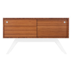 Eastvold Furniture - Elko Credenza Small, Bamboo, White Base - Buffets And Sideboards