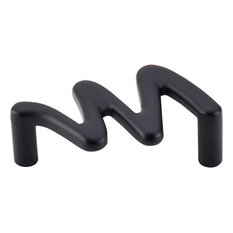 Top Knobs M566 Squiggly 2-1/2 Inch Center to Center Designer - Flat Black