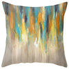 Rainy Throw Pillow, Blue and Yellow