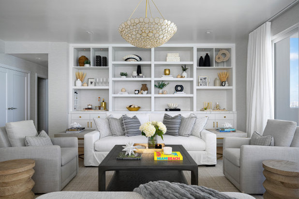 Beach Style Living Room by DLT Interiors-Debbie Travin