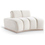 Meridian Furniture - Jace Upholstered Chair, Cream, Velvet, Accent Chair - Innovative design meets soft velvet upholstery in the Jace cream velvet accent chair, creating a modern marvel that redefines comfort and style. Its sinuous curves form a sculptural masterpiece that defies convention. A dramatic design and rich velvet upholstery make this piece truly unforgettable.