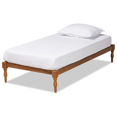 Iseline Walnut Brown Finished Wood Twin Size Platform Bed Frame