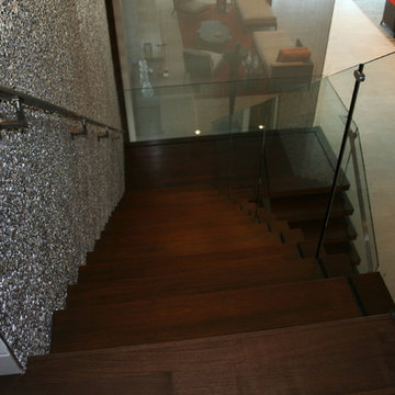 Modern Stair Project with Glass Panels