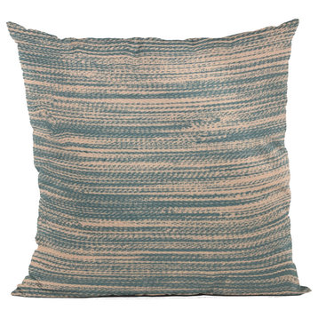 Plutus Blue Shower Stripe Luxury Throw Pillow, 20"x20"