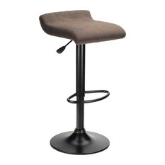 Winsome - Marni Air Lift Stool, Micro Fiber Seat Top, Black And Stain Finish - Bar Stools and Counter Stools