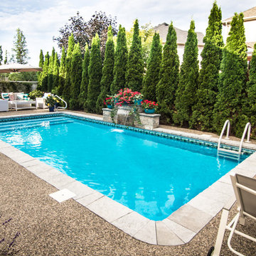 Rectangle Pool with Water Feature in Grimsby