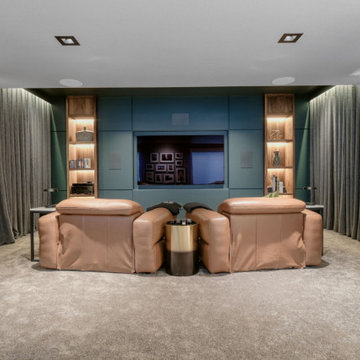 Luxury Basement Remodel | Custom Media Lounge, Wet Bar & Spa Bathroom