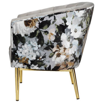 Acme Colla Accent Chair Gray Velvet and Gold