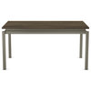 Amisco Mylos 60" Dining Table, Greenish Brown Birch Veneer / Grey Metal