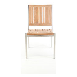 Wintons Teak Abacus ss stacking chair - Outdoor Dining Chairs