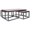 Maxwell Nesting Metal and Wood Coffee Table Set, Set of 3