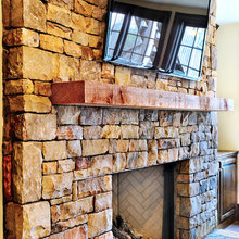great room fireplace mantle