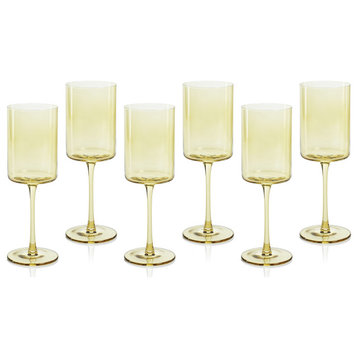 Foligno Wine Glasses, Light Yellow, Set of 6