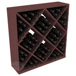 Wine Racks America - Solid Diamond Wine Storage Cube, Pine, Walnut - Elegant diamond bin style bottle openings make for simple loading of your favorite wines. This solid wooden wine cube is a perfect alternative to column-style racking kits. Double your storage capacity with back-to-back units without requiring more access area. We build this rack to our industry leading standards and your satisfaction is guaranteed.