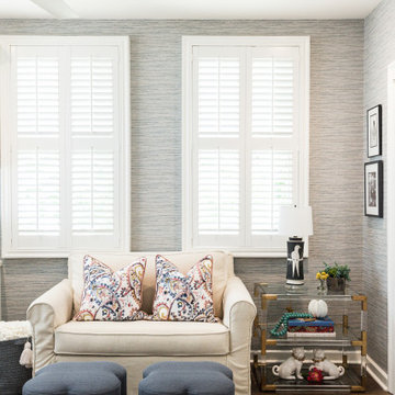 Grasscloth Wallcovering in a Guest Room in a Historic Home