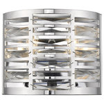 Z-Lite - Cronise 2 Light Wall Sconce, Chrome - Transform a modern bathroom with the metallic radiance of this two-light wall sconce in chrome. Bright and brilliant, the sleek frame is full of geometric cut outs that elevate any space.