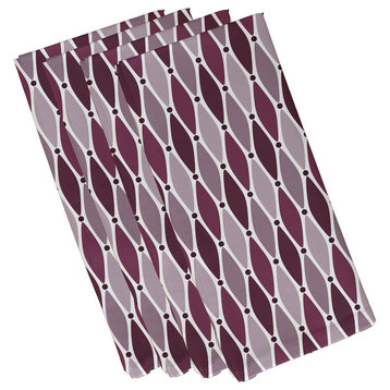 Wavy, Geometric Print Napkin, Purple, Set of 4