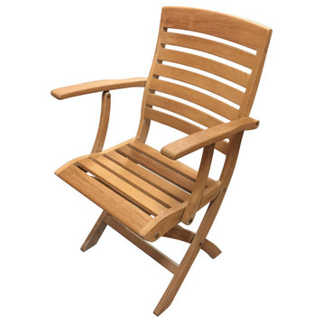 Napoli Teak Folding Arm Chair, Natural