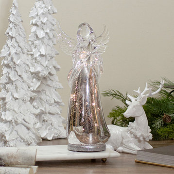 13" Lighted Angel Holding a Star Christmas Tabletop Figurine