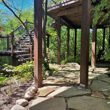Cantilevered Brick Patio
