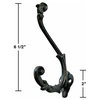 Black Wrought Iron Double Hook Rustic 6" L Wall Mount Rust Resistant Pack of 6