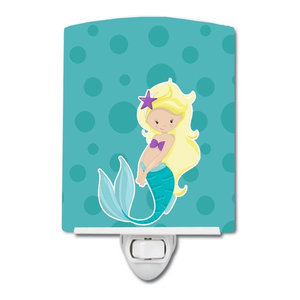 Beach Mermaid Pink Hair Ceramic Night Light Bb8825cnl Beach