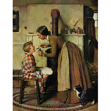 "Take Your Medicine" Painting Print on Canvas by Norman Rockwell