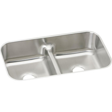 Elkay Lustertone Stainless Steel 2 Bowl Sink w/ Aqua Divide, Lustrous Satin
