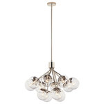 Kichler Lighting, LLC. - Silvarious Convertible Chandelier, Polished Nickel Clear, 12 Light Clear - Inspired by frozen grapes, the Silvarious convertible chandelier will capture the hearts of family and friends. Gathered at the center, its arms branch out with sparkling globes at the end, for a simple, yet playful design. Its clear glass beautifully illuminates against its polished nickel finish.