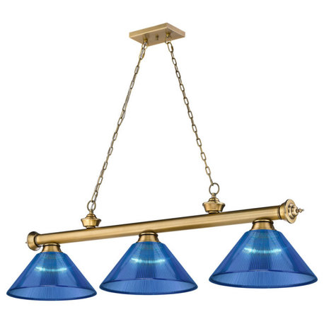Cordon 3-Light Linear Pendant Light In Rubbed Brass