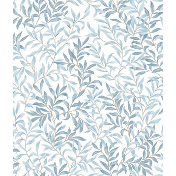 Cloud Blue Terrace Vines Peel and Stick Wallpaper Sample