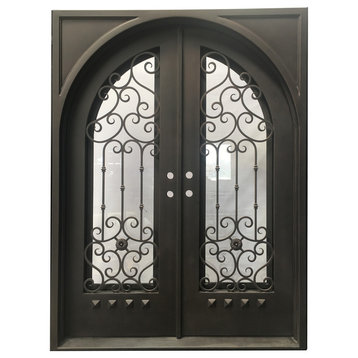 72"x96" Exterior Wrought Iron Door With Low-E Double Glass