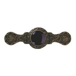 Inviting Home Inc. - Victorian Pull, Antique-Style Solid Bronze With Onyx - Cabinet And Drawer Handle Pulls