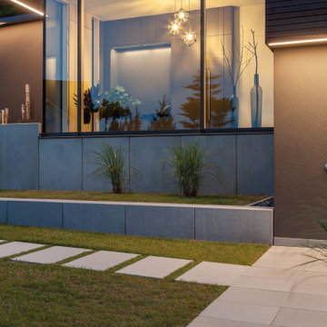 Schrittplatten führen den Weg ins Grüne.