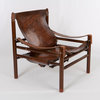 Consigned Arne Norell, "Safari" Chair in Leather and Rosewood