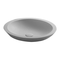 ADM Bathroom Design - ADM Circular Countertop Sink, White, 20", Matte White - Bathroom Sinks