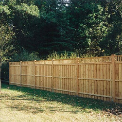 Board on Board Arch with French Gothic Posts - Home Fencing And Gates