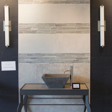Evolve porcelain tile, Cashmere glass tile