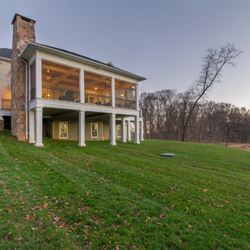 Screen porch with fireplace