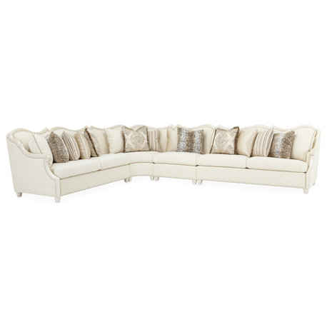 Chamberi Bouclé Sectional Sofa - French Vanilla/Classic Pearl