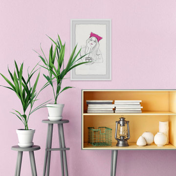 "Coffee and Deep Thoughts" Framed Painting Print