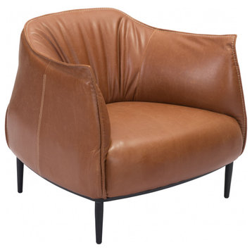 Terra Cotta Kiss Cozy Faux Leather Accent Chair