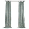 Magdelena Steel Blue & Silver Faux Silk Jacquard Curtain Single Panel, 50"x 96"